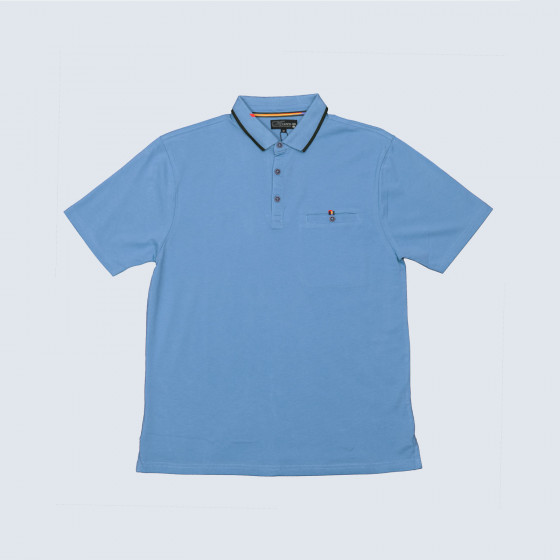 Polo coton uni homme senior PLATON bleu